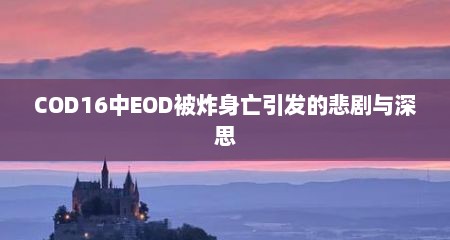 COD16中EOD被炸身亡引发的悲剧与深思