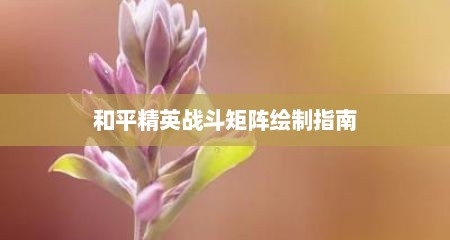 和平精英战斗矩阵绘制指南