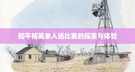 和平精英单人场比赛的探索与体验