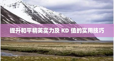 提升和平精英实力及 KD 值的实用技巧