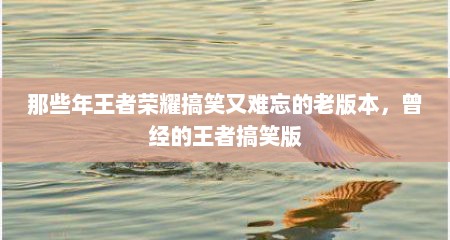 那些年王者荣耀搞笑又难忘的老版本，曾经的王者搞笑版