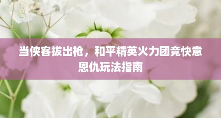 当侠客拔出枪，和平精英火力团竞快意恩仇玩法指南