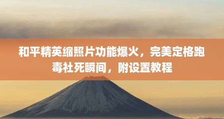 和平精英缩照片功能爆火，完美定格跑毒社死瞬间，附设置教程