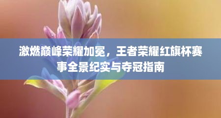 激燃巅峰荣耀加冕，王者荣耀红旗杯赛事全景纪实与夺冠指南