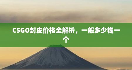 CSGO封皮价格全解析，一般多少钱一个