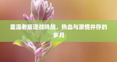 重温老版逆战挑战，热血与激情并存的岁月