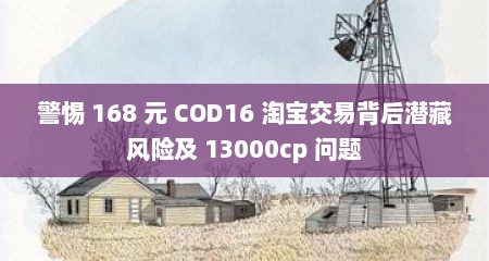 警惕 168 元 COD16 淘宝交易背后潜藏风险及 13000cp 问题