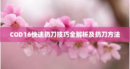 COD16快速扔刀技巧全解析及扔刀方法