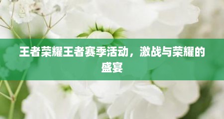 王者荣耀王者赛季活动，激战与荣耀的盛宴