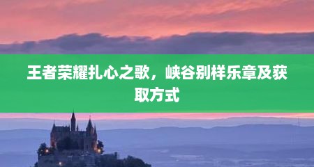 王者荣耀扎心之歌，峡谷别样乐章及获取方式