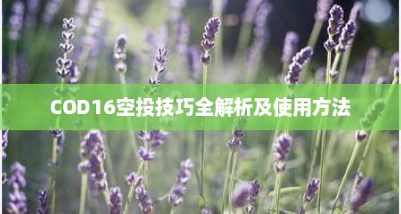 COD16空投技巧全解析及使用方法