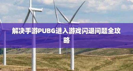 解决手游PUBG进入游戏闪退问题全攻略