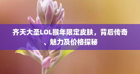 齐天大圣LOL猴年限定皮肤，背后传奇、魅力及价格探秘