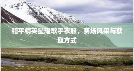和平精英星耀歌手衣服，赛场风采与获取方式